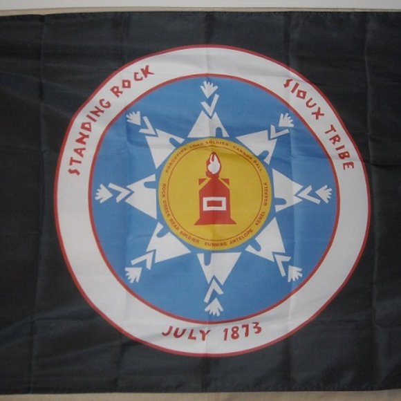 Standing Rock Sioux Tribe 3'x5' Black horizontal Flag Protest Occupy Pipeline - Picture 2 of 2